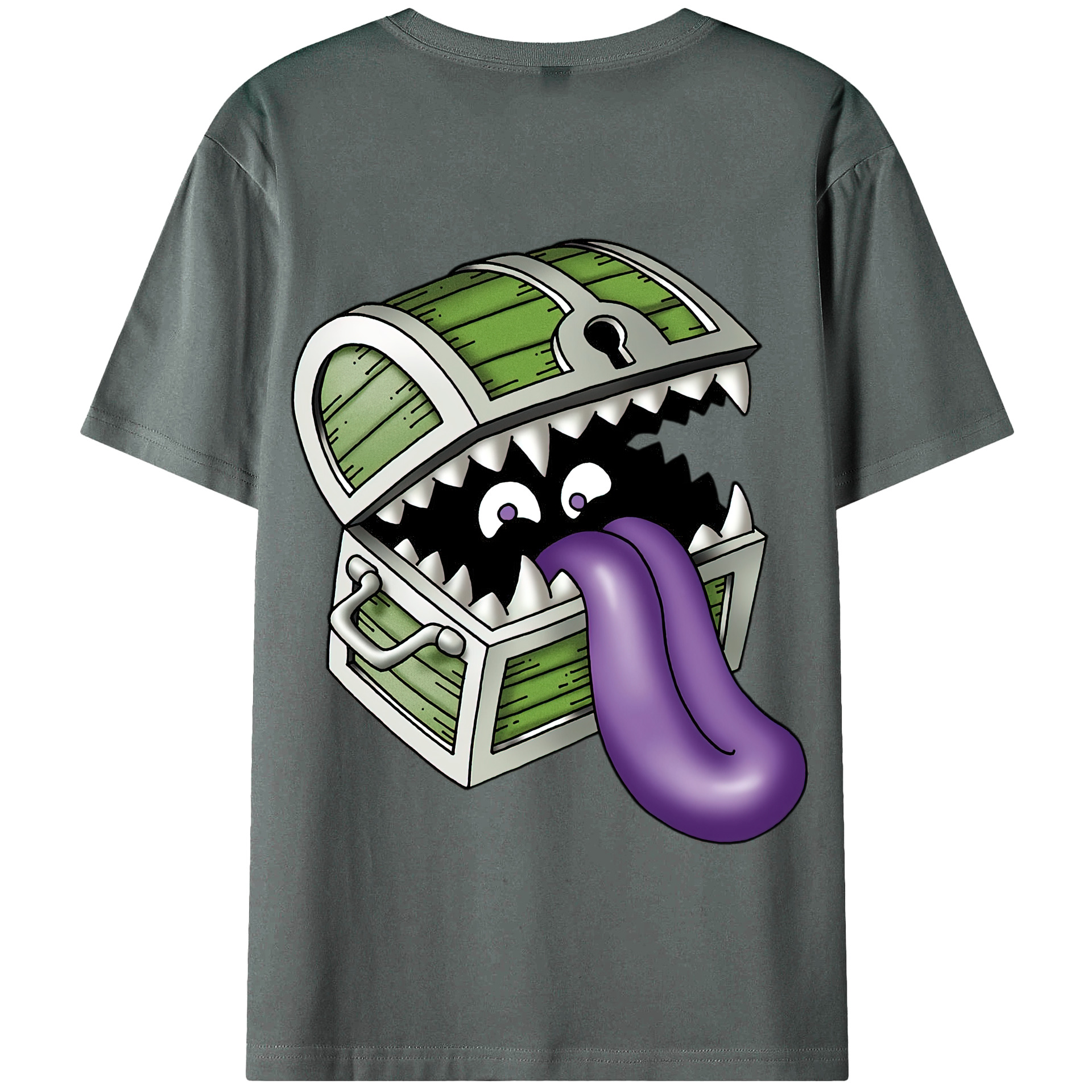 （画像用） ドラゴンクエスト Doragon Kuesuto Dragon Quest 綿100％半袖Tシャツ（背面プリント）